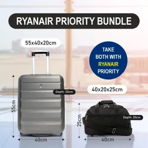 Aerolite Ryanair Maximum Bundle (55x40x20 Suitcase   40x20x25 Holdall) 2-Piece Carry On Hand Cabin Luggage Set Bundle