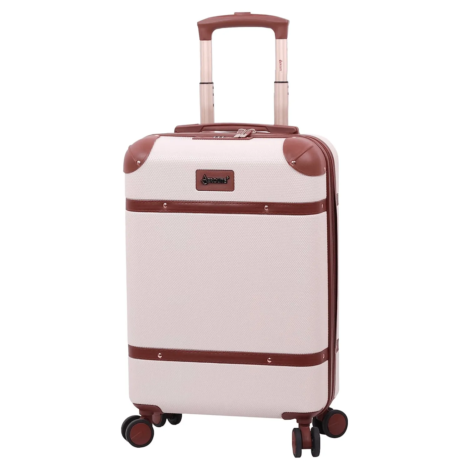 Aerolite Vintage Classic Retro Style Lightweight ABS Hard Shell Luggage With In-Built TSA Lock & Ultra Quiet Hinomoto 8-Wheels (Cabin 21", Medium 25", Large 29")