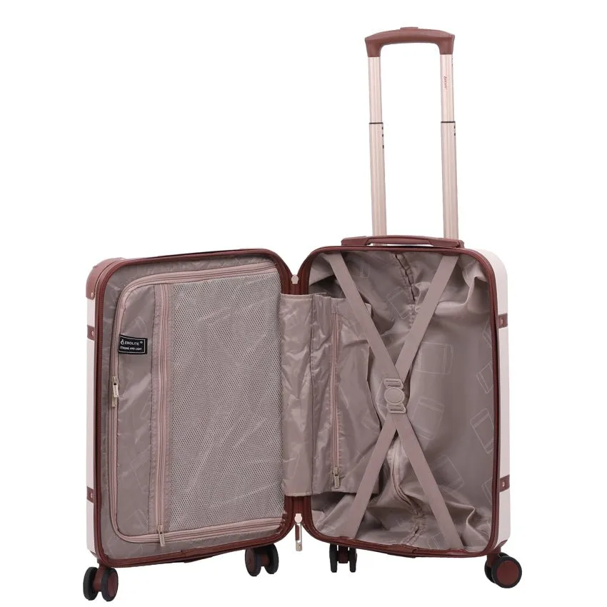 Aerolite Vintage Classic Retro Style Lightweight ABS Hard Shell Luggage With In-Built TSA Lock & Ultra Quiet Hinomoto 8-Wheels (Cabin 21", Medium 25", Large 29")