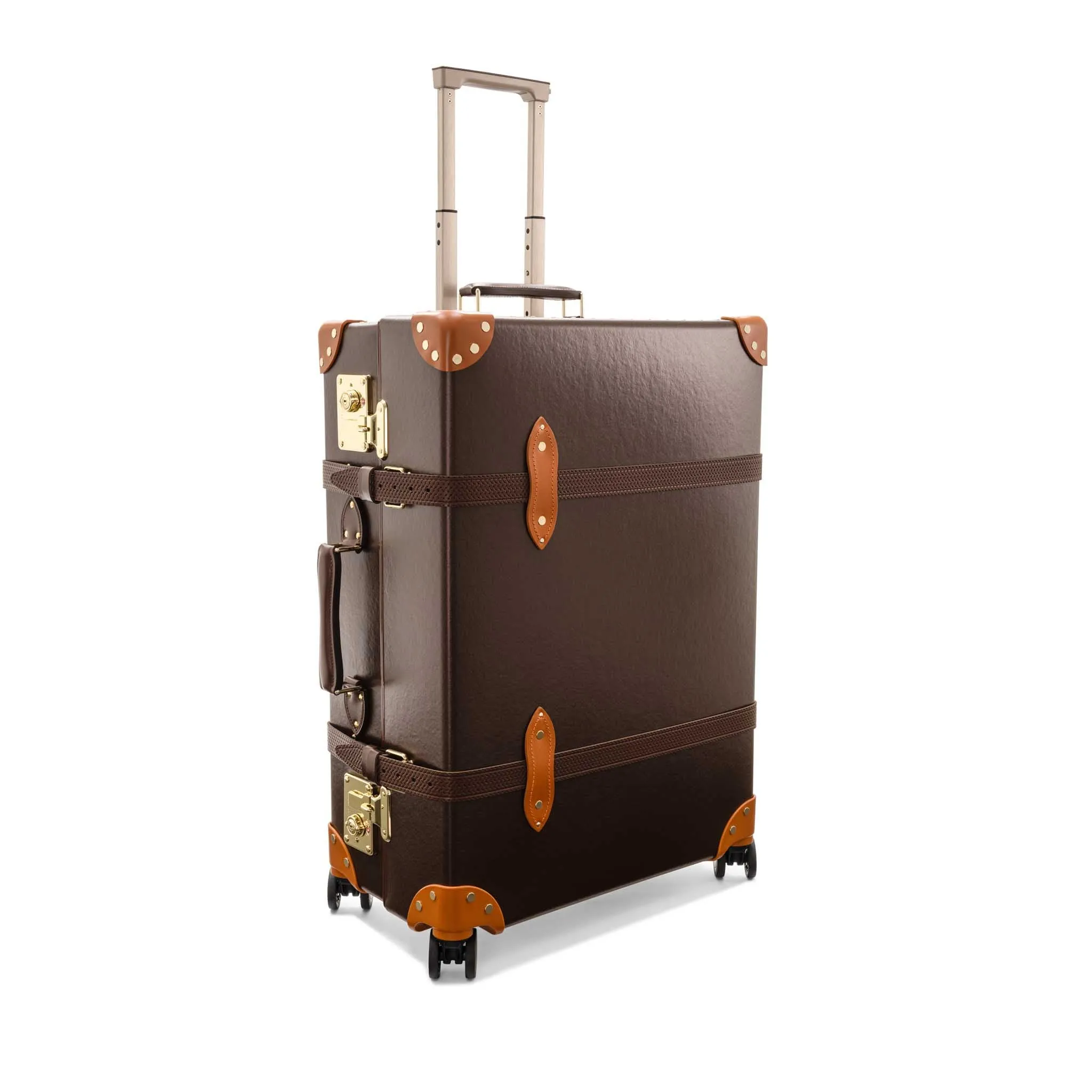 Cotswolds · Large Check-In - 4 Wheels | Coffee Brown/Orange/Brass