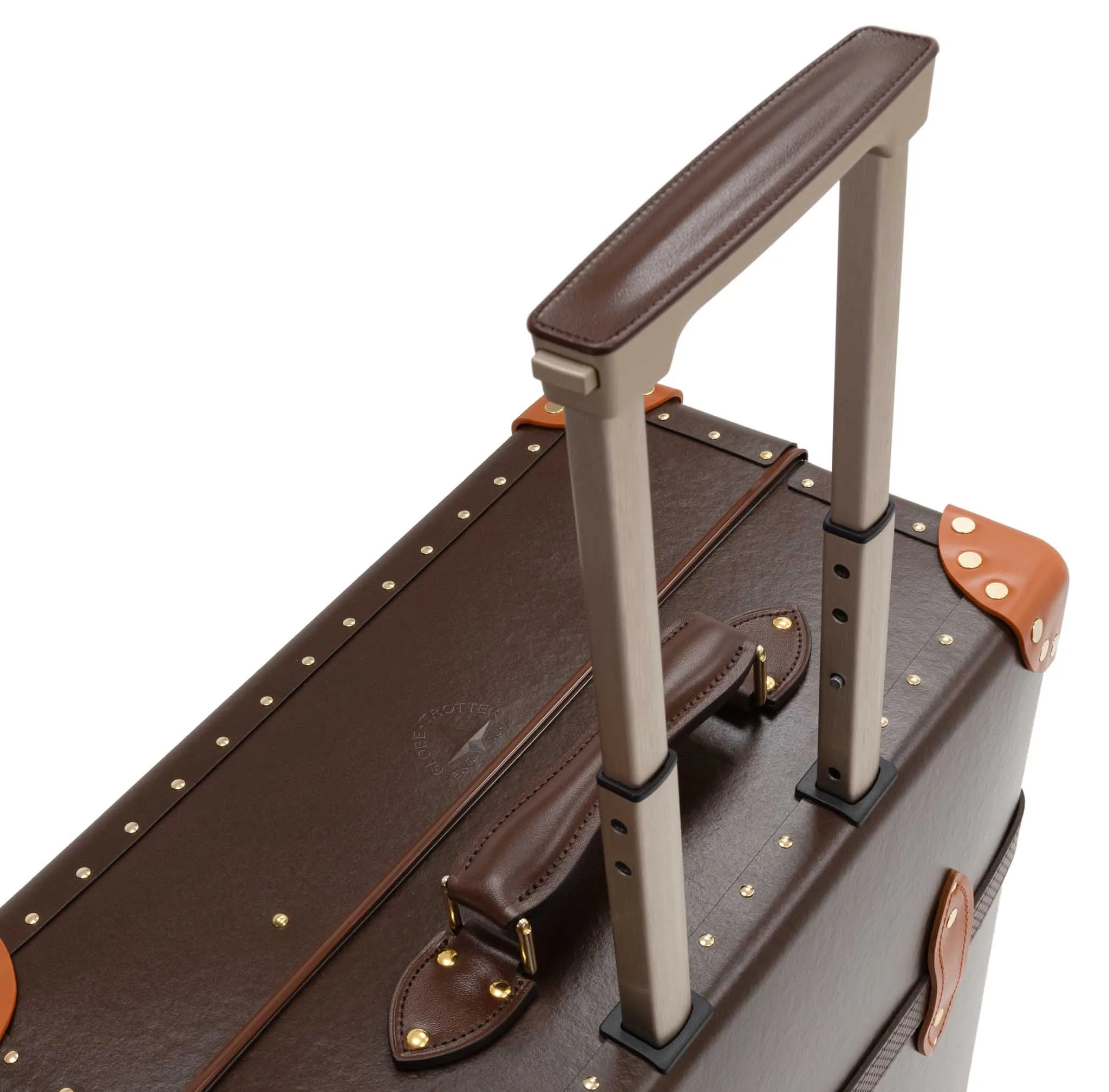 Cotswolds · Large Check-In - 4 Wheels | Coffee Brown/Orange/Brass