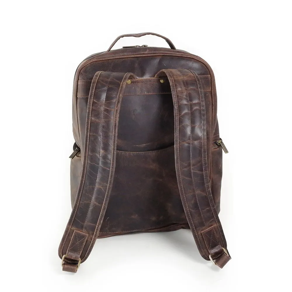 DAYTREKR DISTRESSED LEATHER MULTI-POCKET BACKPACK