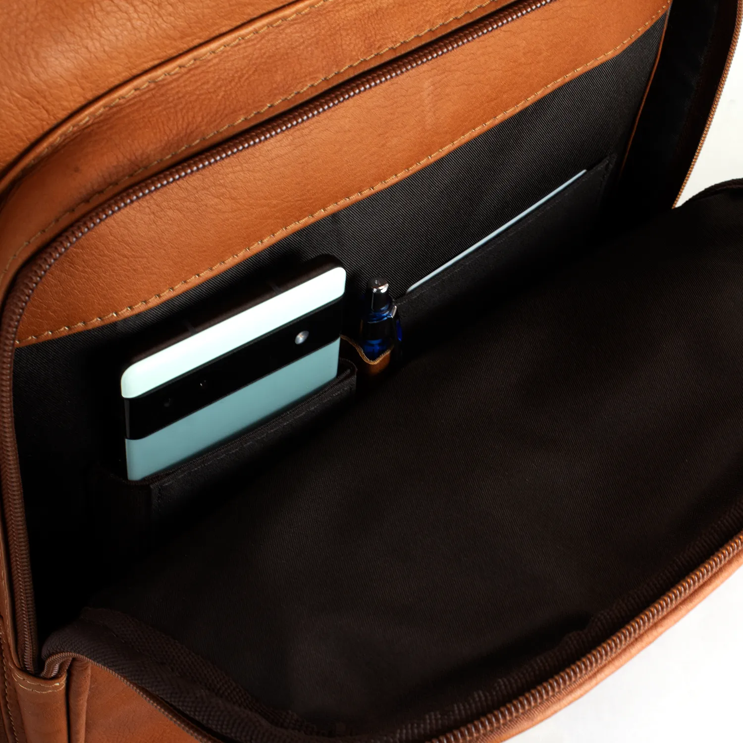 DayTrekr Leather Deluxe Organizer Backpack
