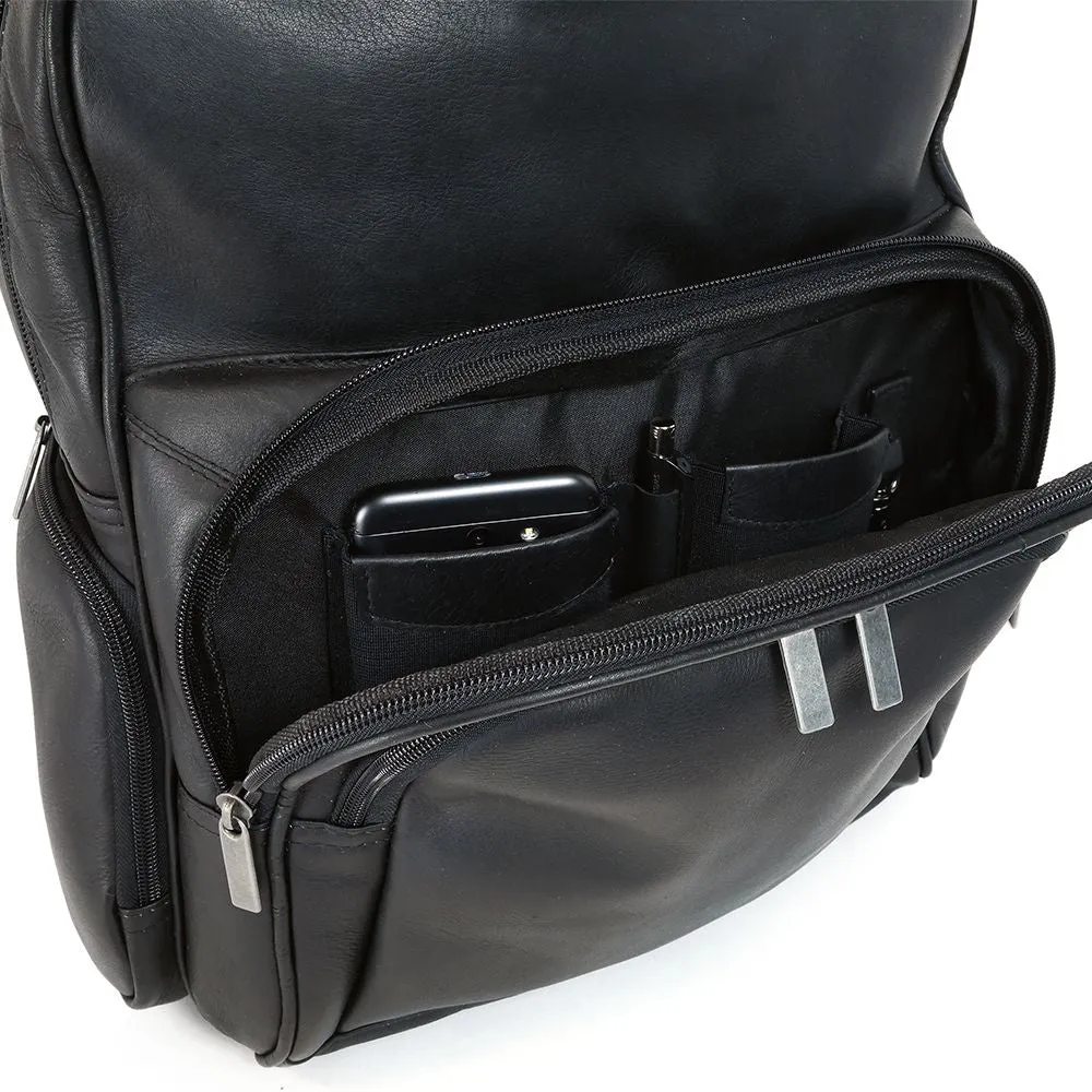 DayTrekr Leather Multi-Pocket Backpack