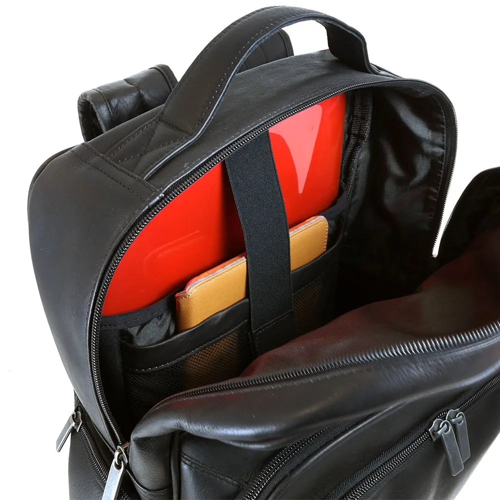 DayTrekr Leather Multi-Pocket Backpack