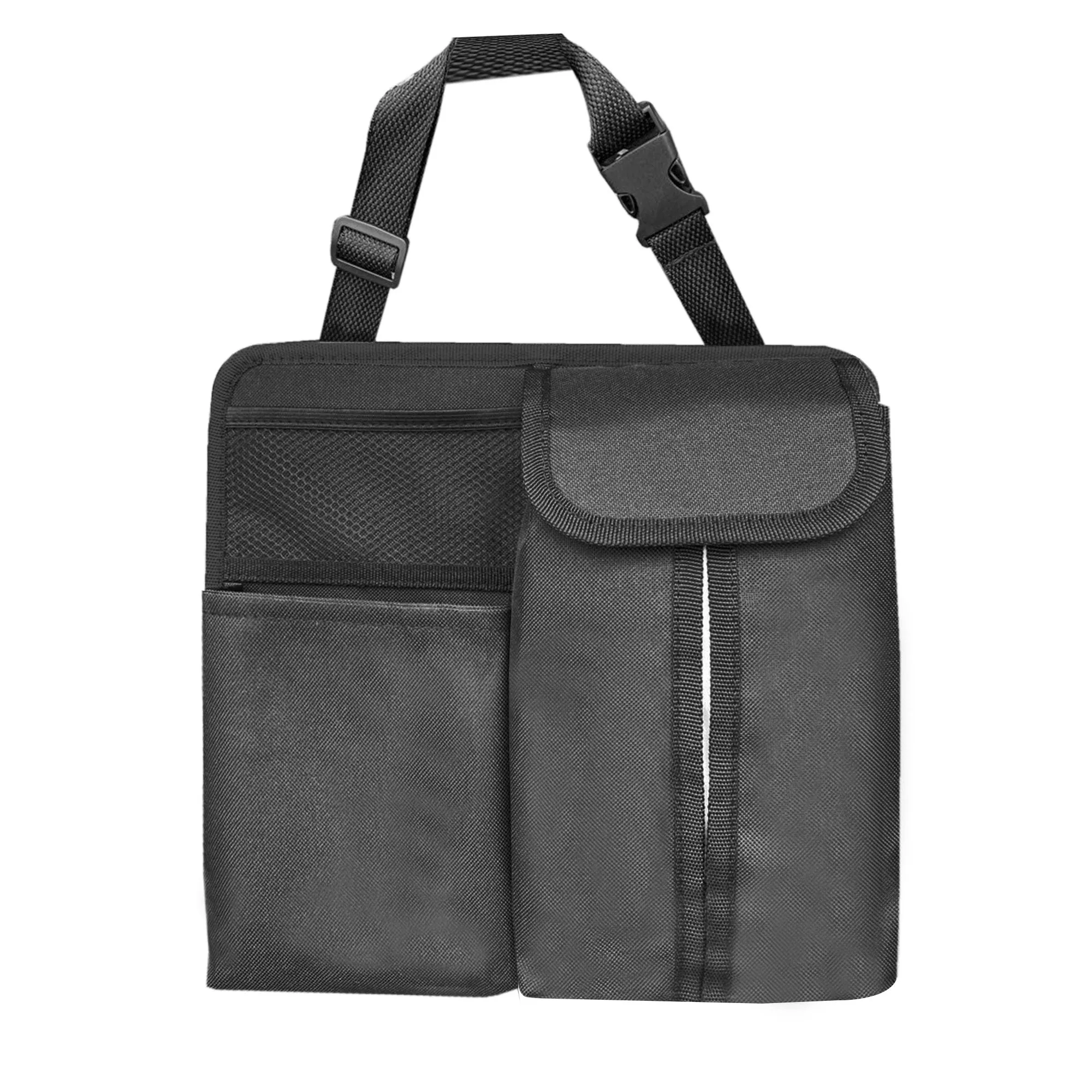 E-Z Travel Hanging Car Organizer with Tissue Dispenser Black
