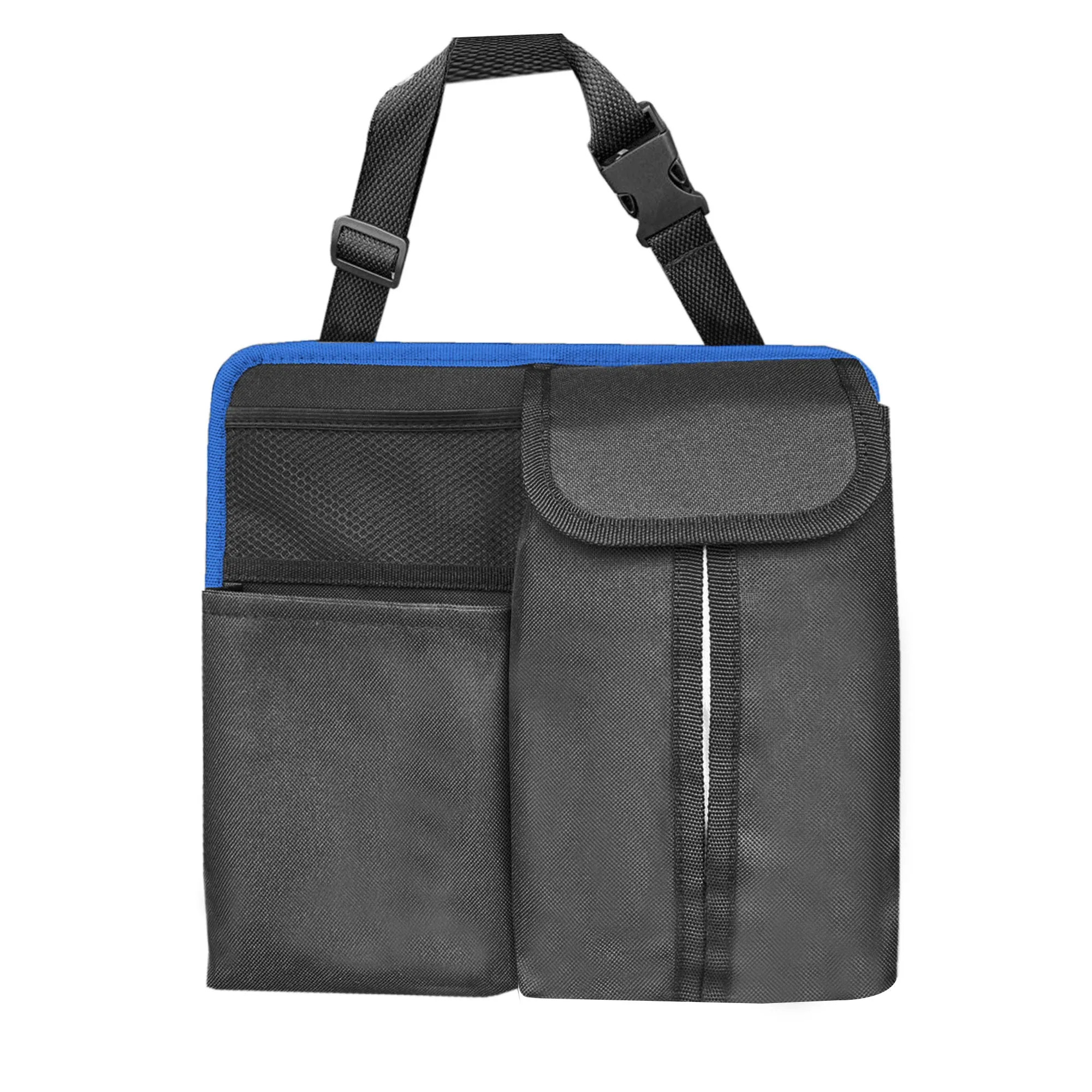 E-Z Travel Hanging Car Organizer with Tissue Dispenser Blue