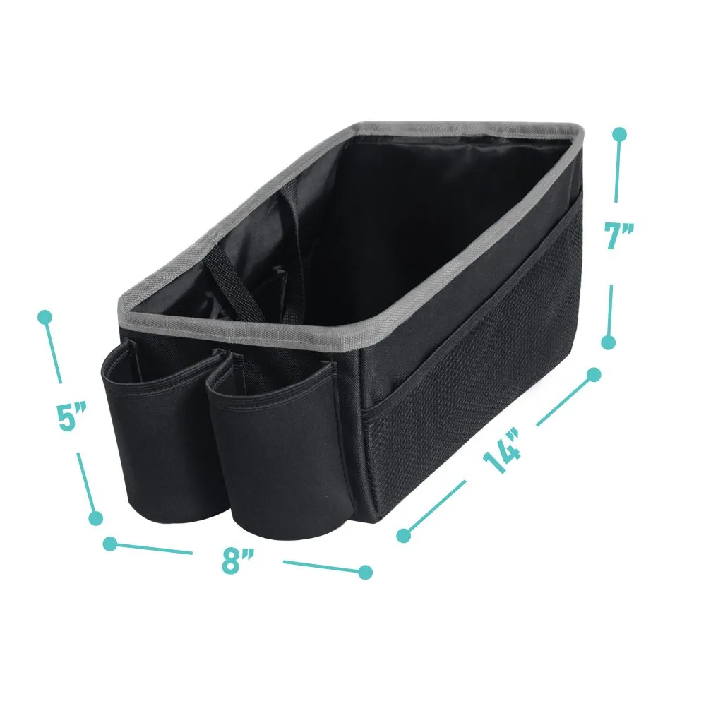 E-Z Travel Multi-Use Tote Car Organizer with Cup Holders Gray