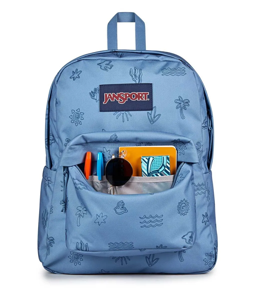 JanSport SuperBreak Plus Backpack - Sunny Sketches Blue