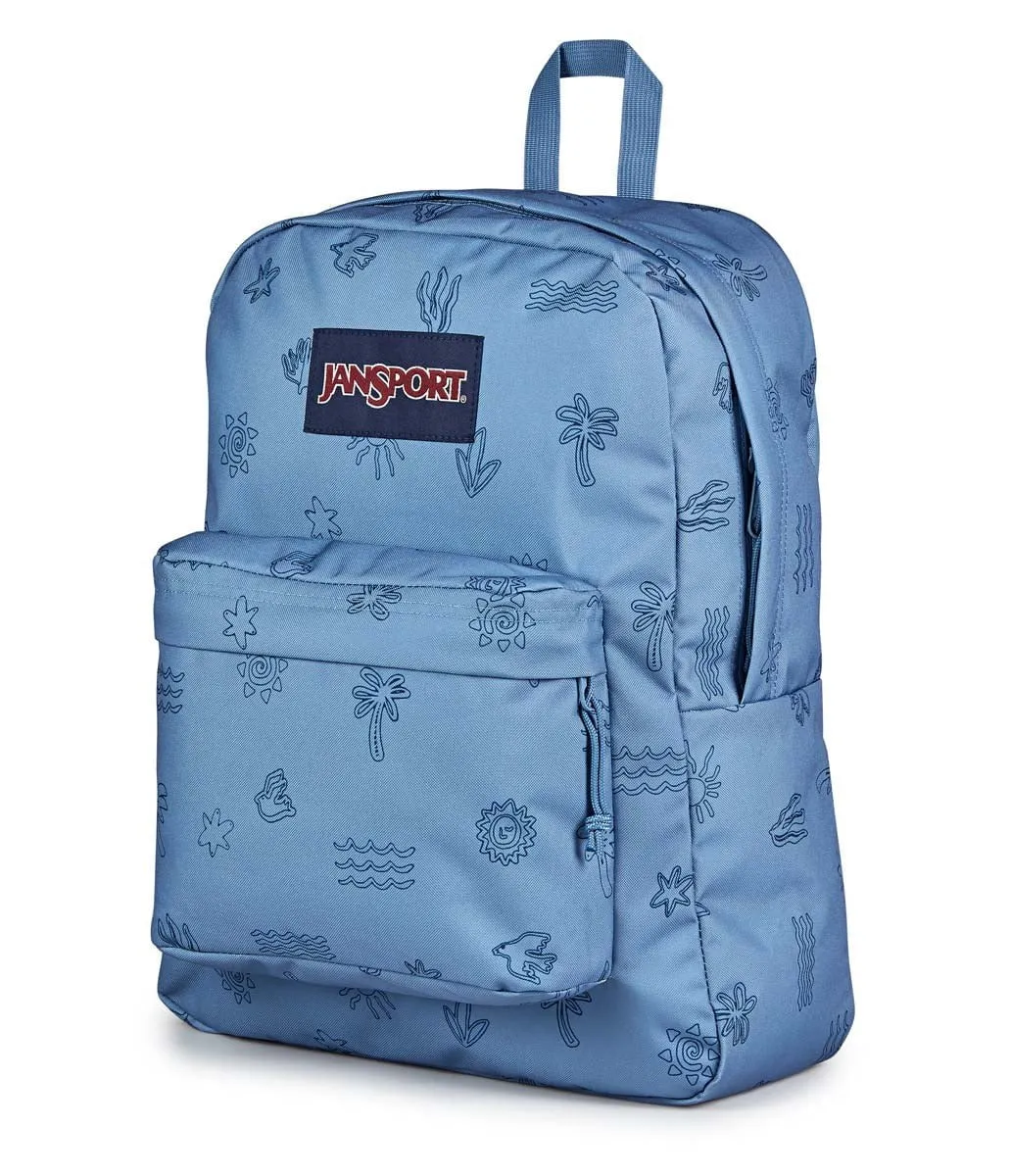 JanSport SuperBreak Plus Backpack - Sunny Sketches Blue