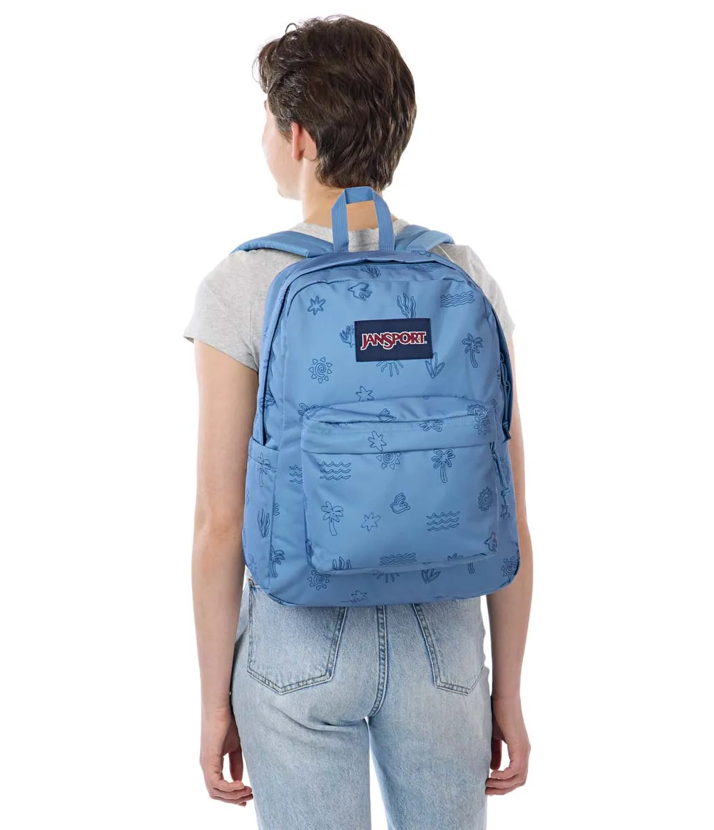 JanSport SuperBreak Plus Backpack - Sunny Sketches Blue