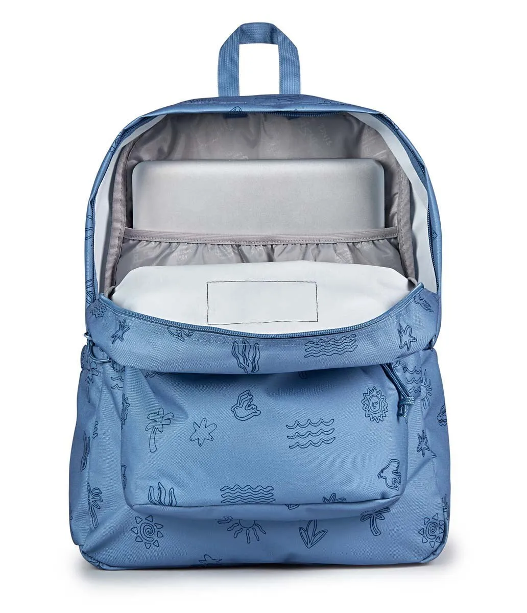 JanSport SuperBreak Plus Backpack - Sunny Sketches Blue