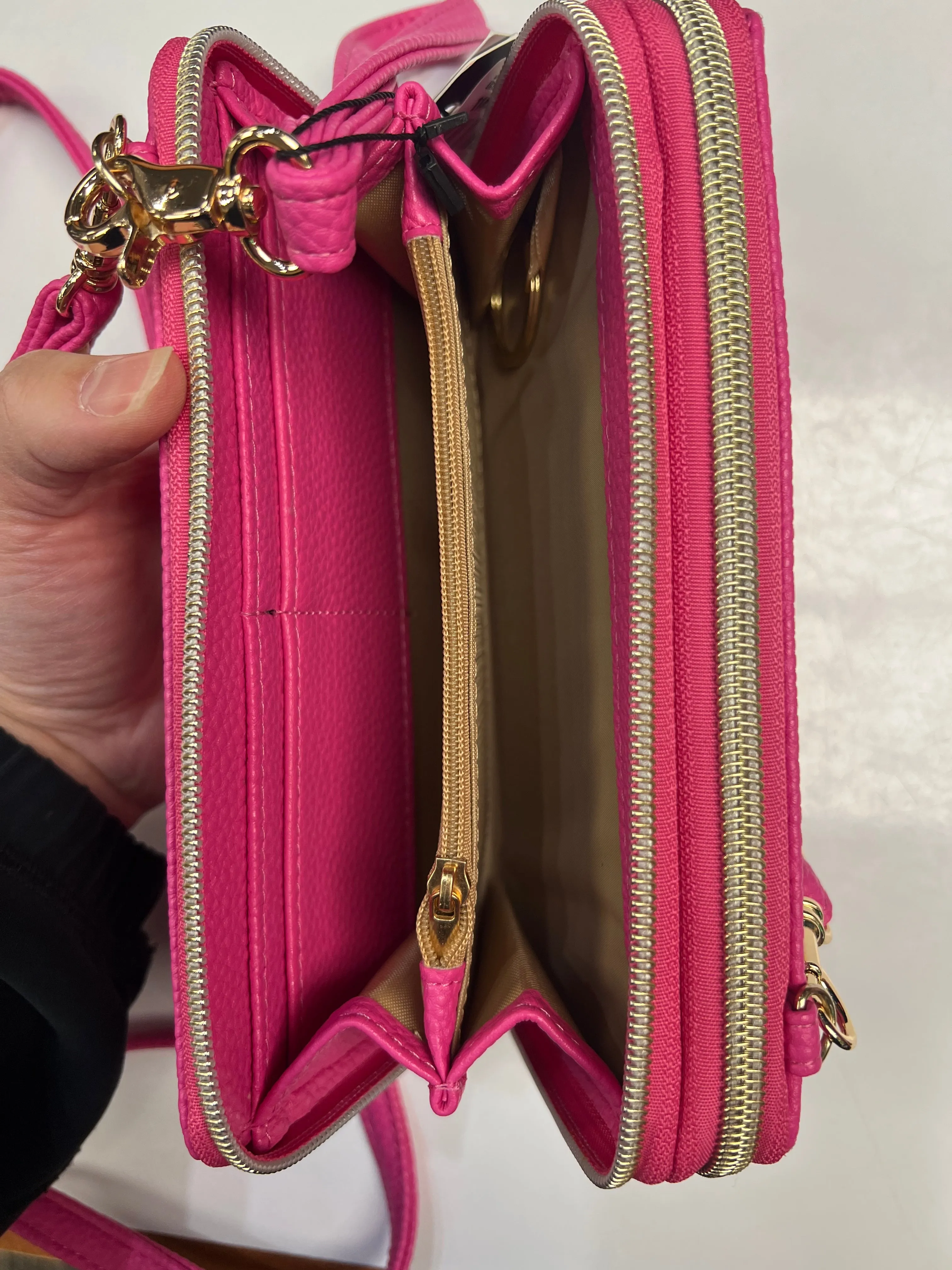 Julia Buxton Textured RFID Ultimate Double Zip Organizer Wallet Bag