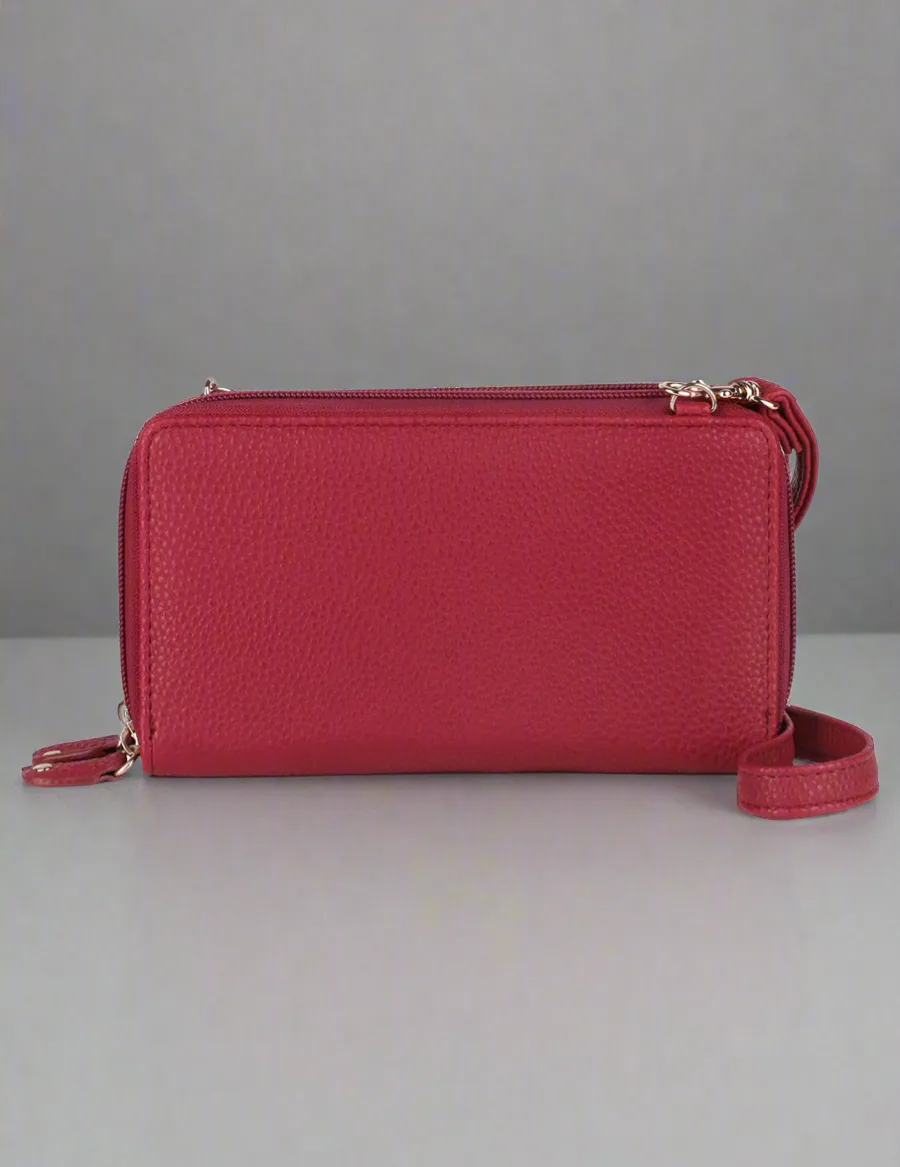 Julia Buxton Textured RFID Ultimate Double Zip Organizer Wallet Bag