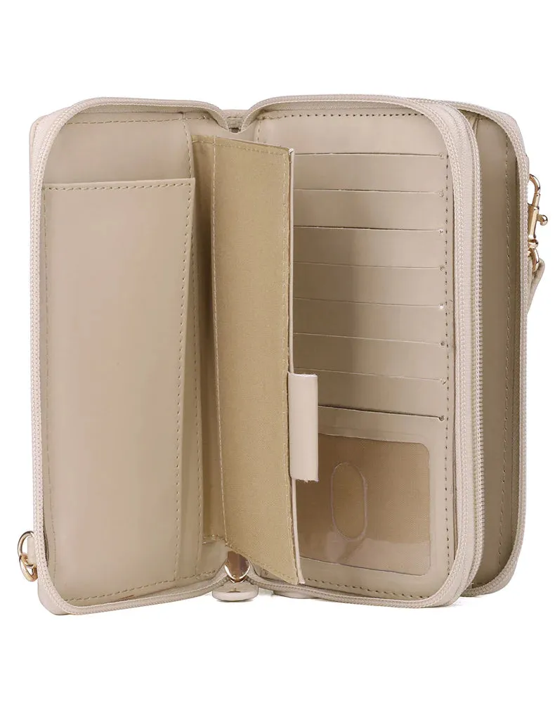 Julia Buxton Textured RFID Ultimate Double Zip Organizer Wallet Bag