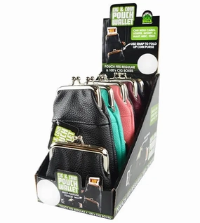 Leatherette Cigarette Pouch with Coin Wallet - 6 Pieces Per Retail Ready Display 27891