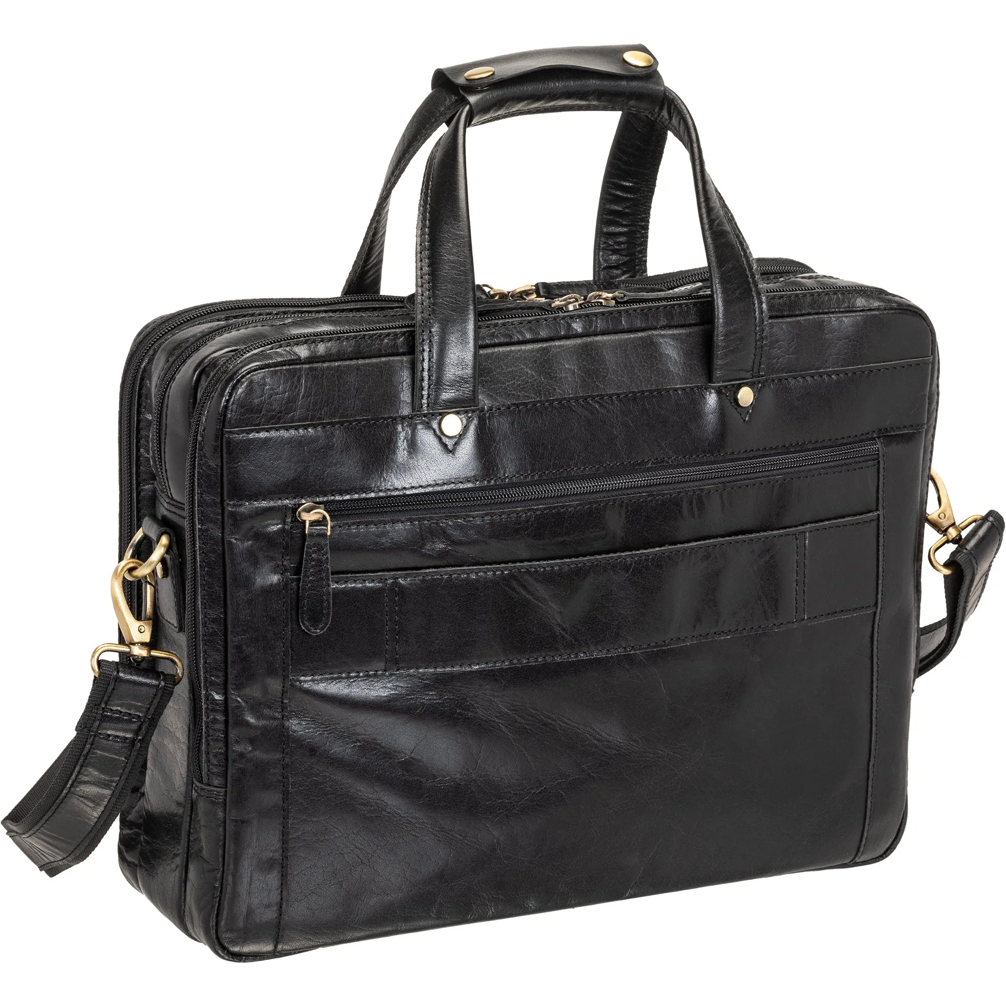 Mancini Buffalo Triple Compartment Briefcase for 15.6” Laptop / Tablet