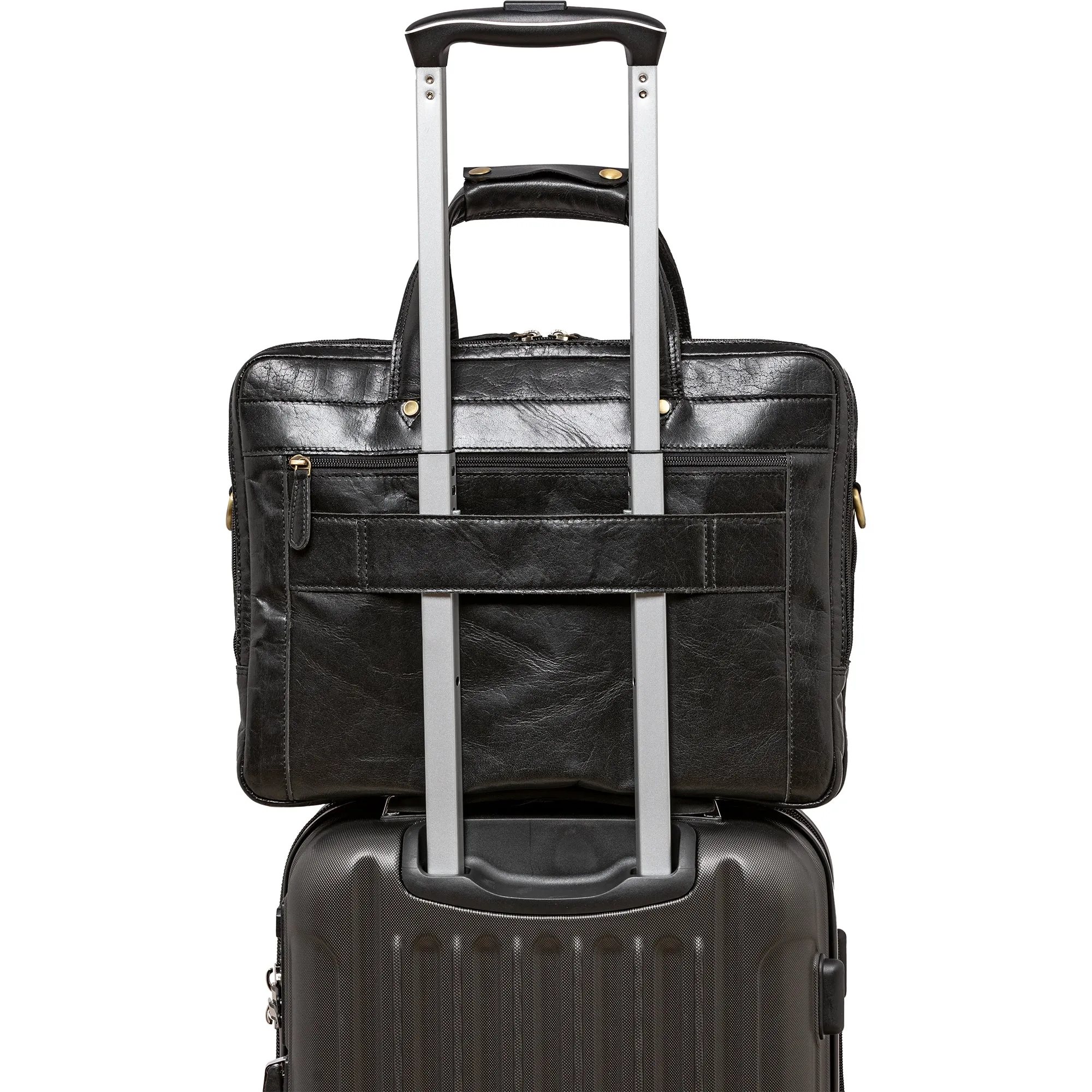 Mancini Buffalo Triple Compartment Briefcase for 15.6” Laptop / Tablet