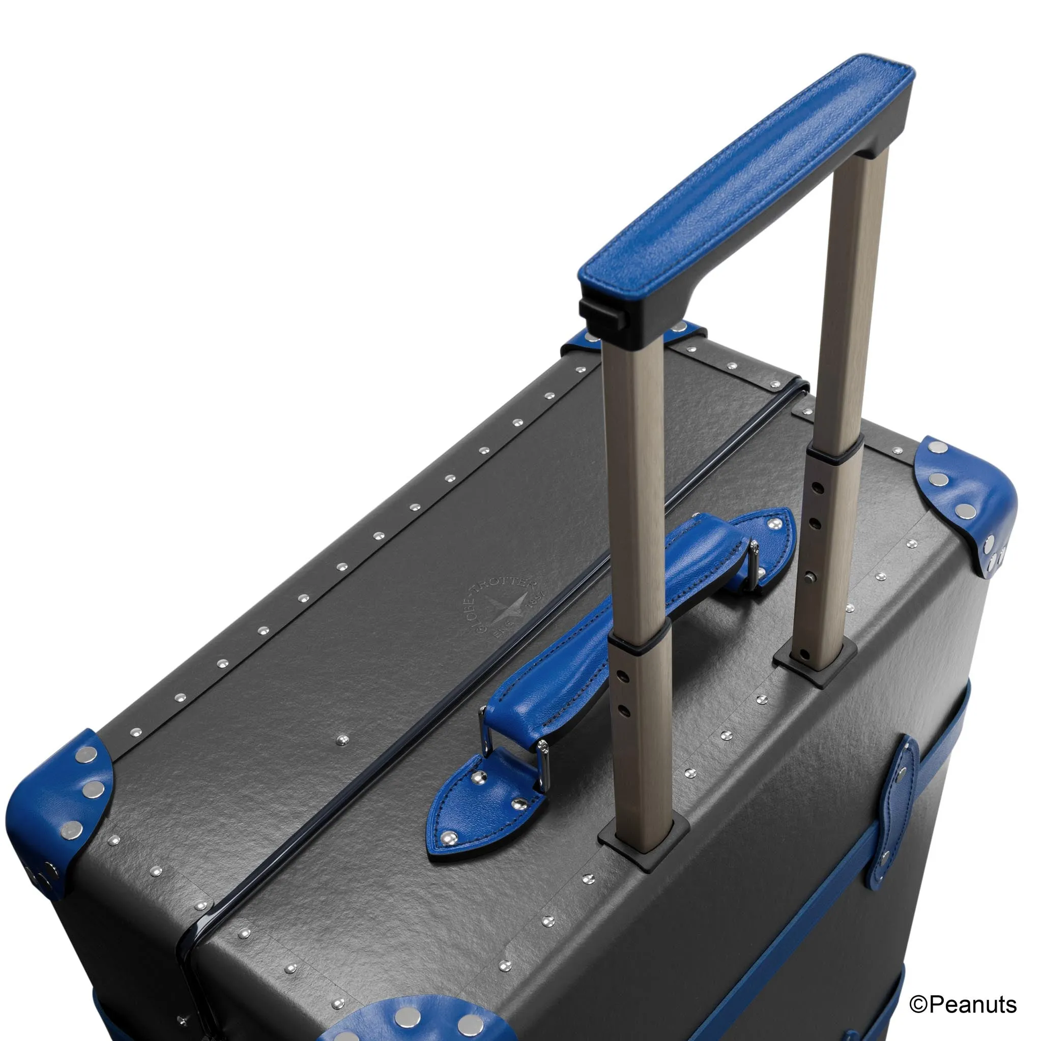 PEANUTS · Large Check-In - 4 Wheels | Charcoal/Cobalt/Chrome