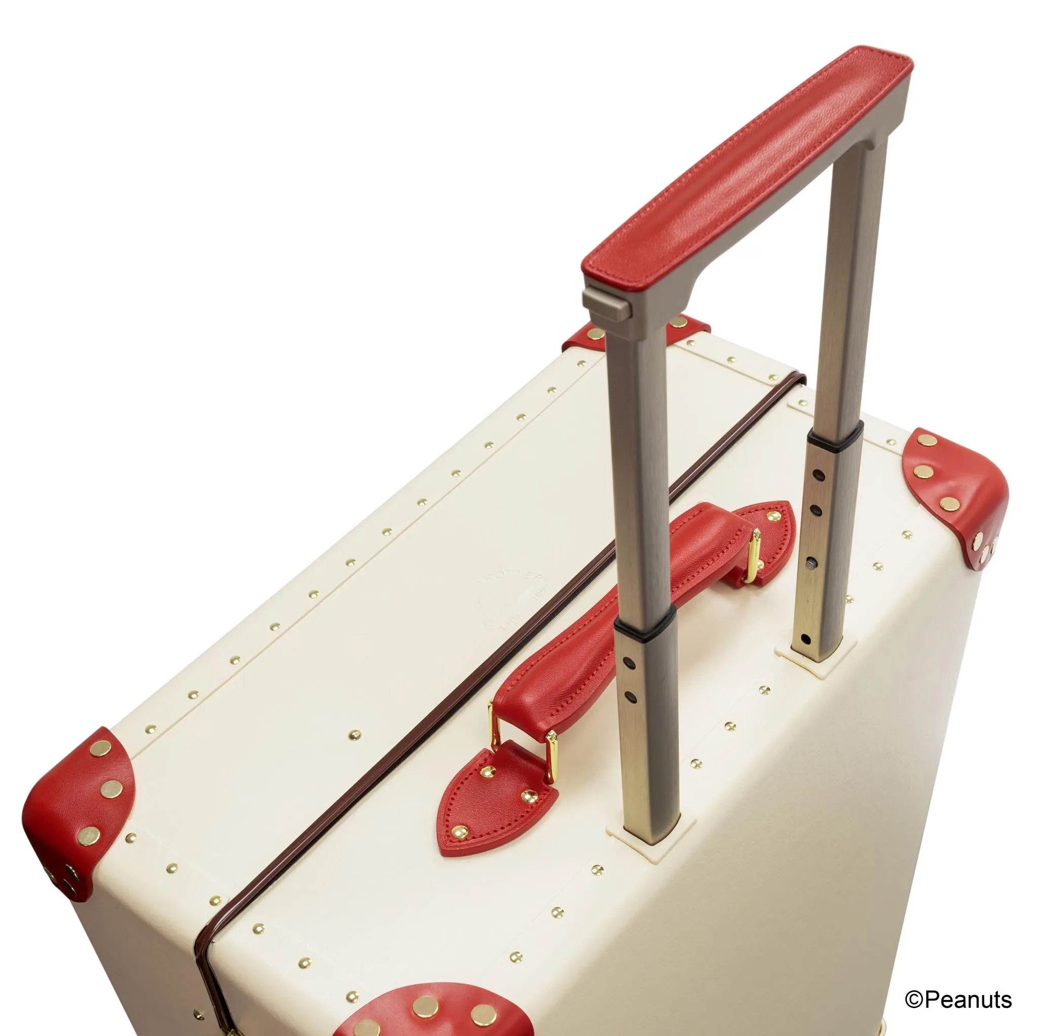 PEANUTS · Large Check-In - 4 Wheels | Ivory/Red/Gold