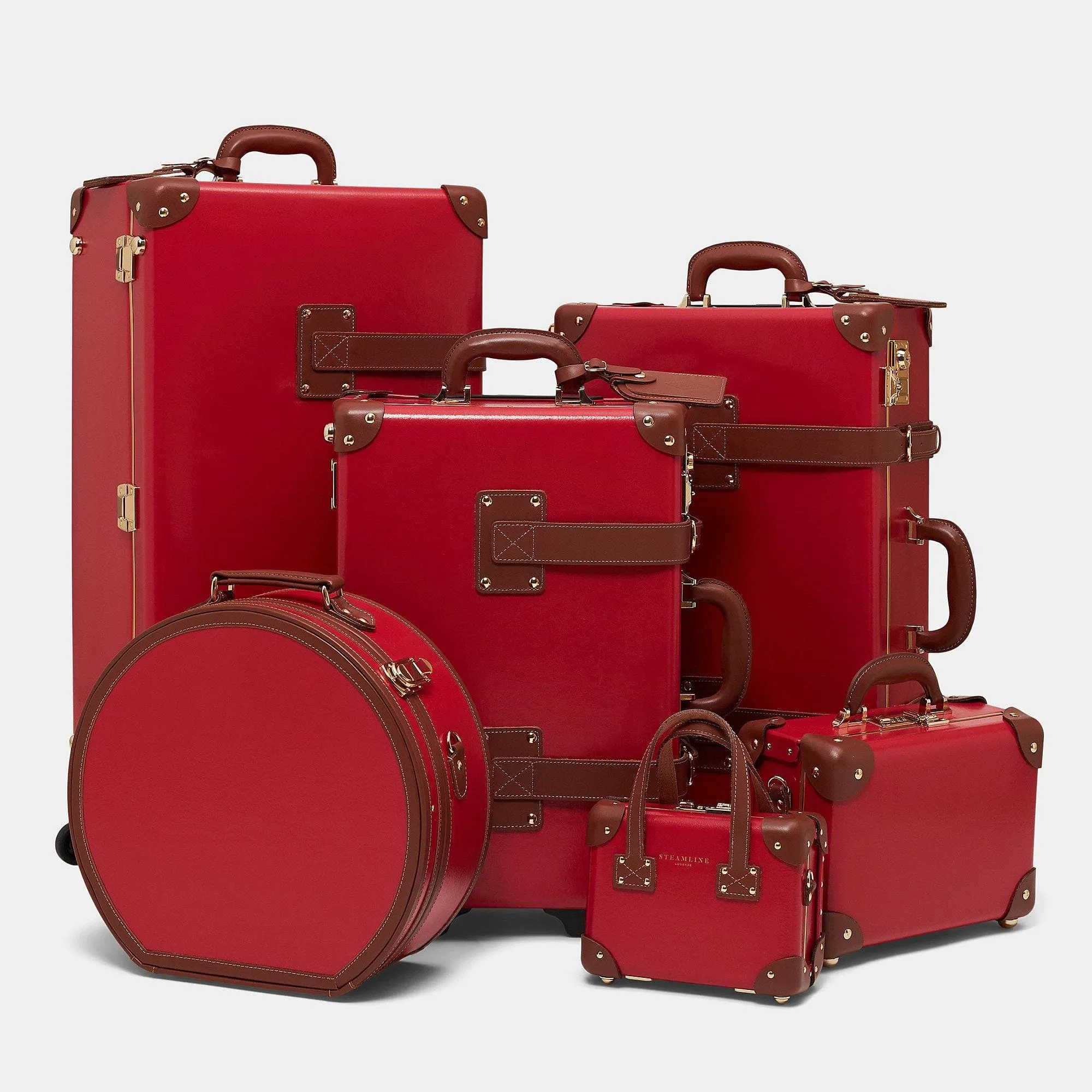 The Diplomat - Red Hatbox Large