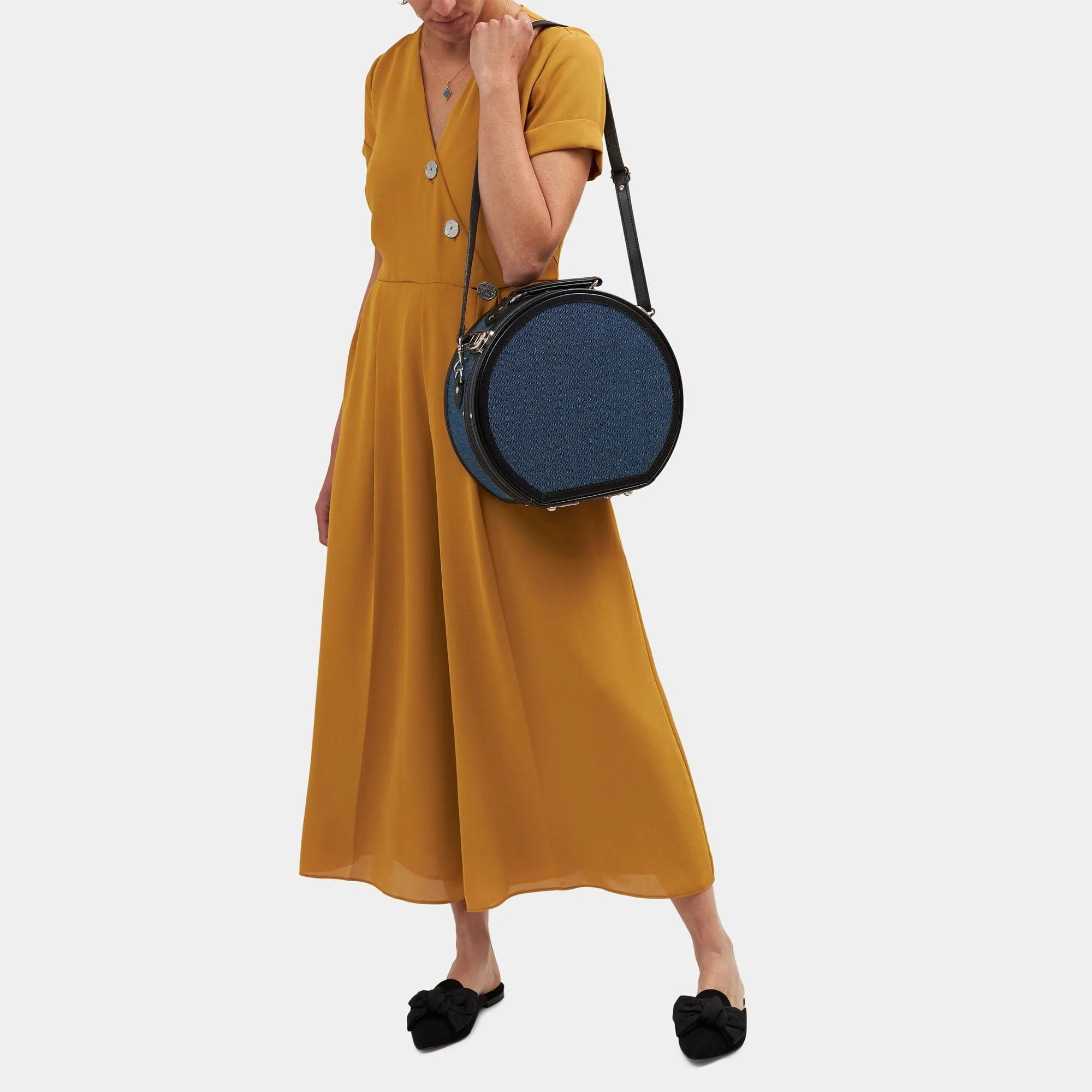 The Editor - Navy Hatbox Small