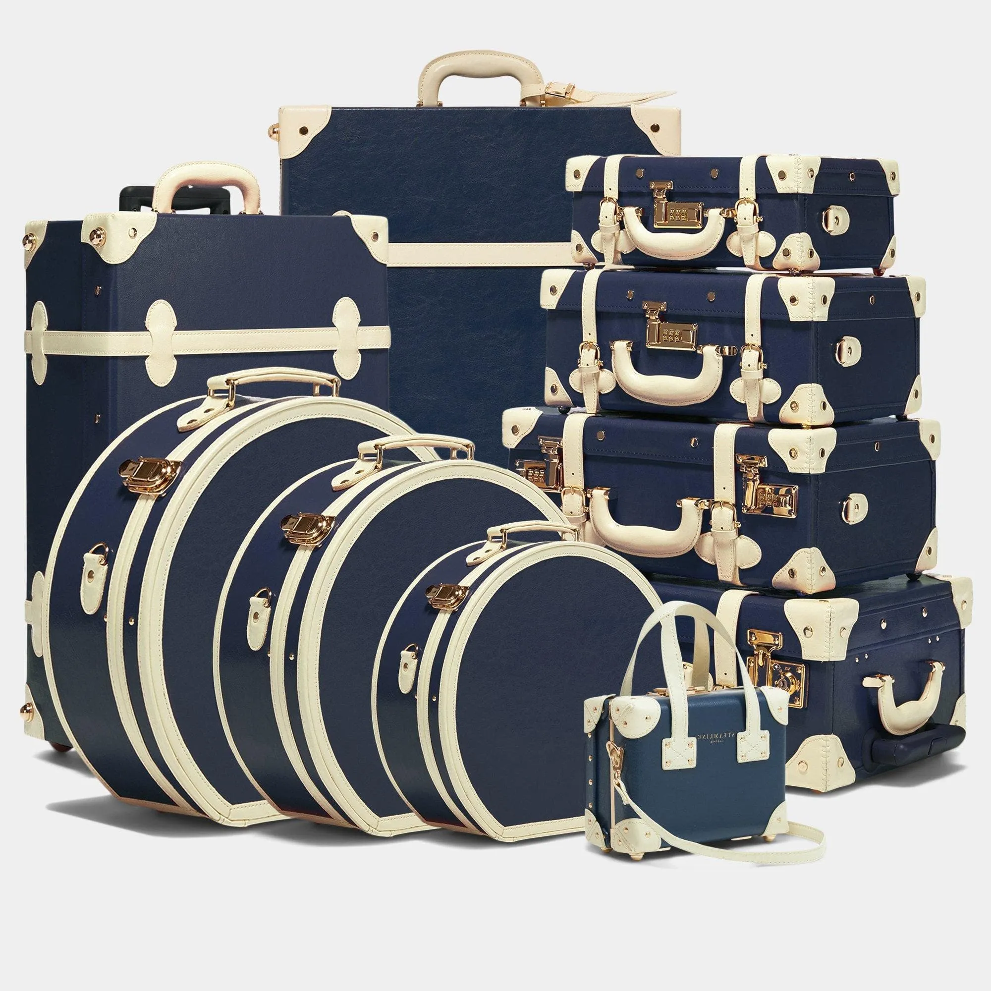 The Entrepreneur - Navy Hatbox Large