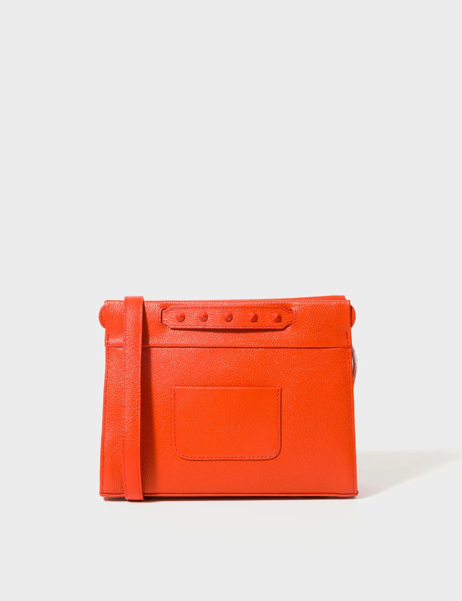 Vali Crossbody Small Fiesta Red and Bubblegum Pink Leather Bag - All Over Eyes Embroidery