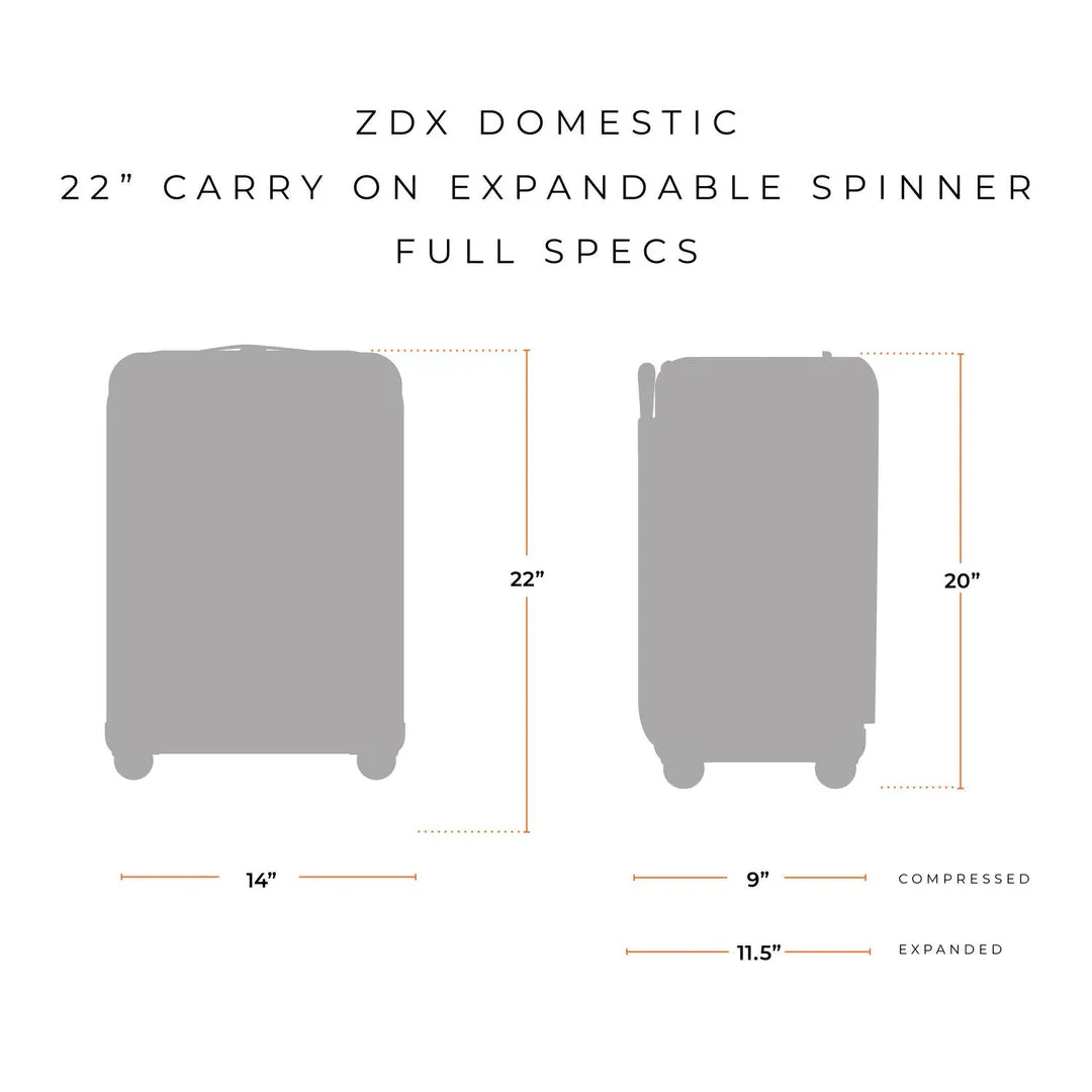 ZDX Domestic 22" Carry-On Expandable Spinner - ocean