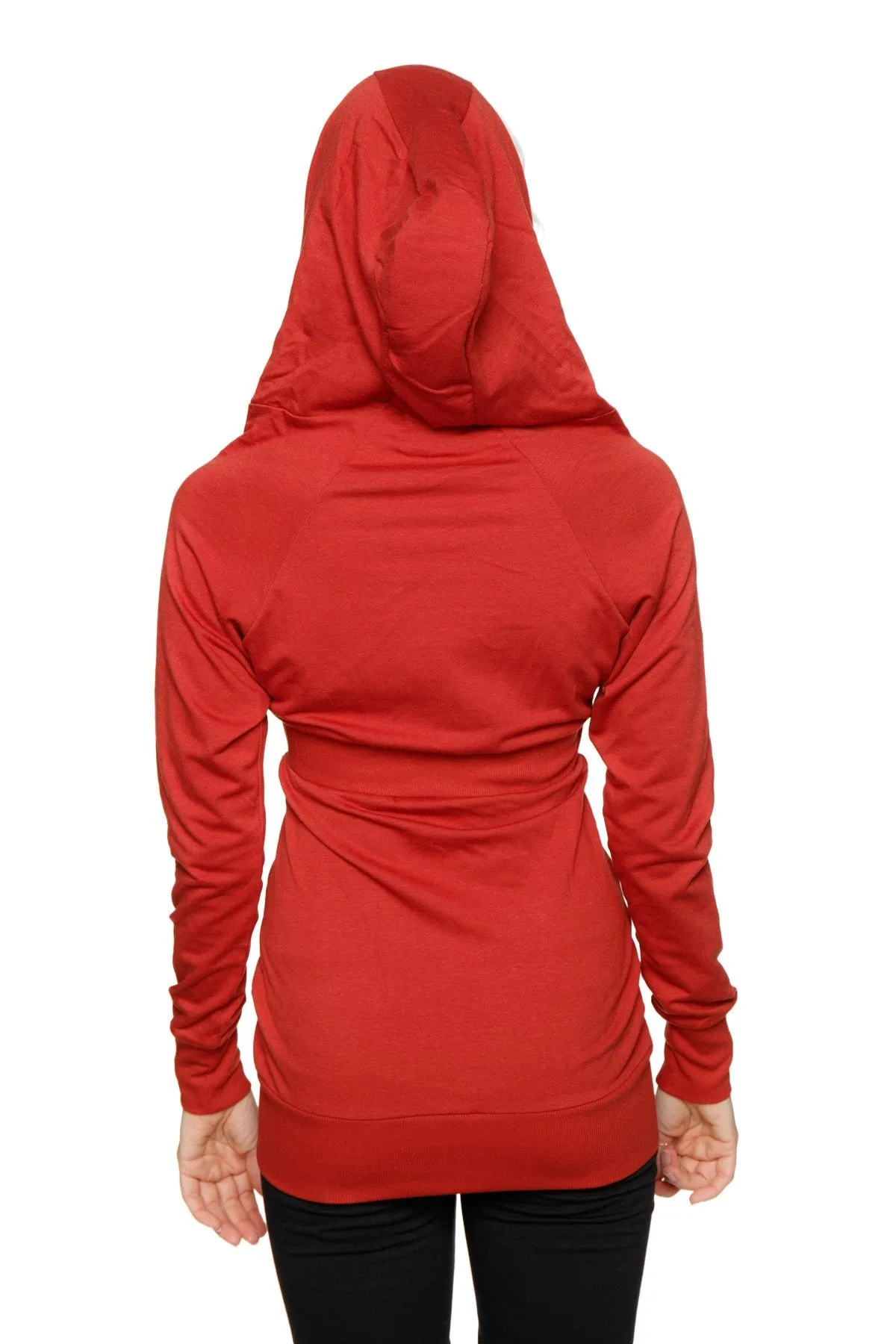 Zip-up Long Body Travel Hoodie Jacket (Cinnabar Red)